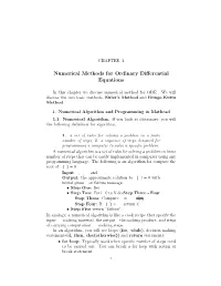 Numerical Methods for Ordinary Differential Equations