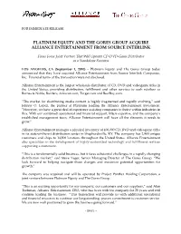 Platinum Equity and the Gores Group Acquire Alliance Entertainment from Source Interlink