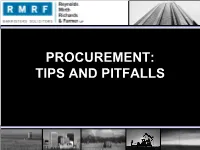 Procurement: Tips and Pitfalls