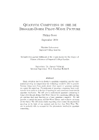 Quantum Computing in the De Broglie-Bohm Pilot-Wave Picture