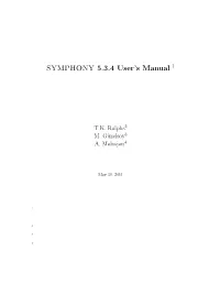 SYMPHONY 5.3.4 User's Manual 1