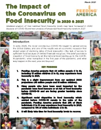 The Impact of the Coronavirus on Food Insecurity in 2020 & 2021