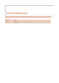 Train Service Requirements