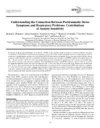 Understanding the Connection Between Posttraumatic Stress Symptoms and Respiratory Problems: Contributions of Anxiety Sensitivity