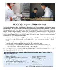 AIHA Country Program Overview: Ukraine