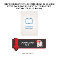 {DOWNLOAD} Self-Deliverance Made Simple Keys to Closing Every