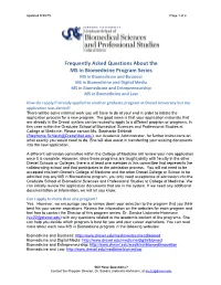 Frequently Asked Questions About the MS in Biomedicine Program Series