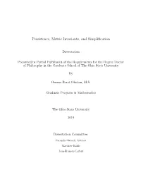 Persistence, Metric Invariants, and Simplification