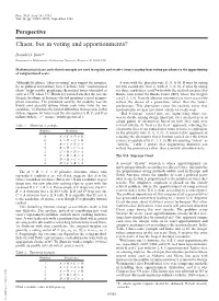 Perspective Chaos, but in Voting and Apportionments?