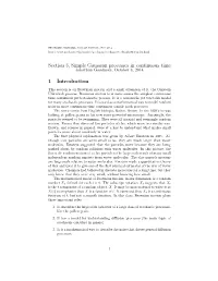 Section 3, Simple Gaussian Processes in Continuous Time 1 Introduction