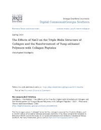 The Effects of Nacl on the Triple Helix Structure of Collagen and the Reinforcement of Tung Oil-Based Polymers with Collagen Peptides