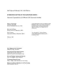(1997 Edition) STANDARDS SETTING in the EUROPEAN UNION