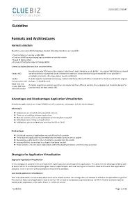 Guideline Formats and Architectures