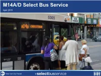 M14A/D Select Bus Service April 2019