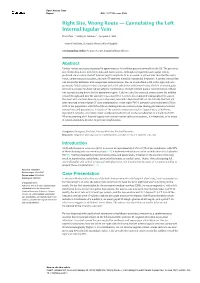 Right Site, Wrong Route ― Cannulating the Left Internal Jugular Vein