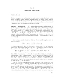 Sets and Functions