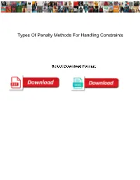 Types of Penalty Methods for Handling Constraints