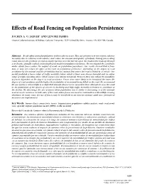 Effects of Road Fencing on Population Persistence