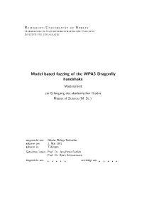 Model Based Fuzzing of the WPA3 Dragonfly