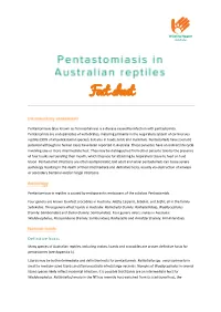 Pentastomiasis in Australian Re
