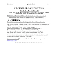 Pre-CCS Athletes/Coaches