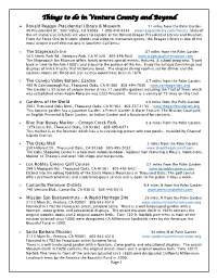 Things to Do in Ventura County and Beyond