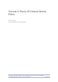 Towards a Theory of Cultural Identity Filters