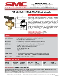 701 Series Three-Way Ball Valve