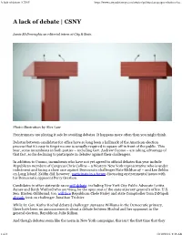 A Lack of Debate | CSNY