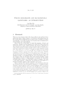 Finite Semigroups and Recognizable Languages: an Introduction