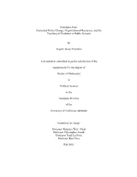 Forbidden Fruit: Contested Policy Change, Organizational Resources, and the Teaching of Evolution in Public Schools