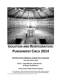 Isolation and Reintegration: Punishment Circa 2014