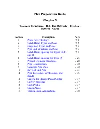 Plan Preparation Guide Chapter 9 Section Description Page 1 Plans