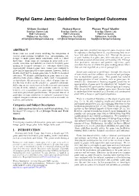 Playful Game Jams: Guidelines for Designed Outcomes