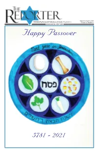 Published by the Jewish Federation of Greater Binghamton Volume L, Number 7 BINGHAMTON, NEW YORK Happy Passover