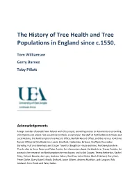 The History of Tree Health and Tree Populations in England Since C.1550