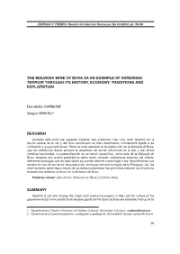 The Malvasia Wine of Bosa As an Example of Sardinian Terroir Through Its History, Economy, Traditions and Exploitation