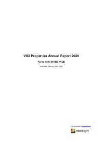 VICI Properties Annual Report 2020