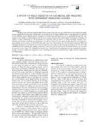 A Study of Weld Defects of Gas Metal Arc Welding with Different Shielding Gasses