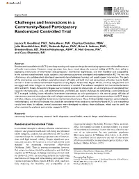Challenges and Innovations in a Community-Based Participatory