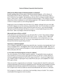 Doctoral Pathway Frequently Asked Questions