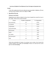 Mattersey Future Development Questionnaires
