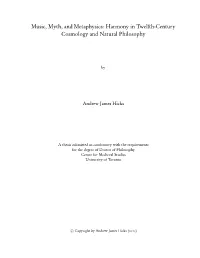 Music, Myth, and Metaphysics in Twelfth-Century Cosmology