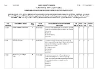 PLANNING APPLICATIONS RECEIVED from 03/05/2021 to 07/05/2021