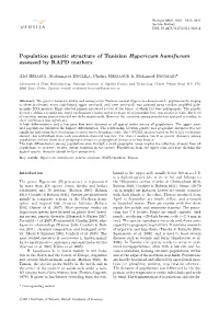 Population Genetic Structure of Tunisian Hypericum Humifusum Assessed by RAPD Markers
