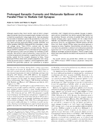 Prolonged Synaptic Currents and Glutamate Spillover at the Parallel Fiber to Stellate Cell Synapse