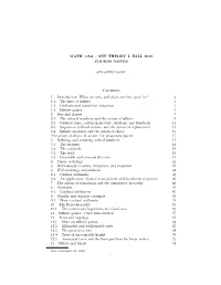 SET THEORY I, FALL 2019 COURSE NOTES Contents 1. Introduction