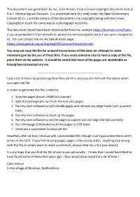 This Document Was Generated by Me, Colin Hinson, from a Crown Copyright Document Held at R.A.F