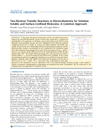 Two-Electron Transfer Reactions in Electrochemistry for Solution