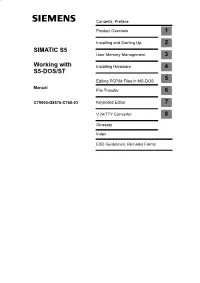 Working with S5-DOS/ST C79000-G8576-C760-03 Iii Preface